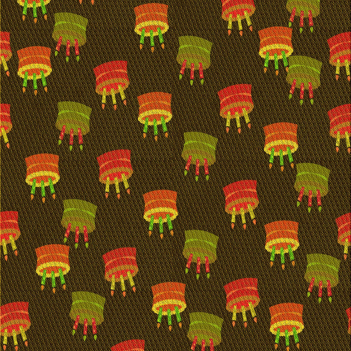 Patterned Dark Yellow Green Rug, pat2923yw