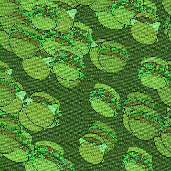 Patterned Green Rug, pat2924grn