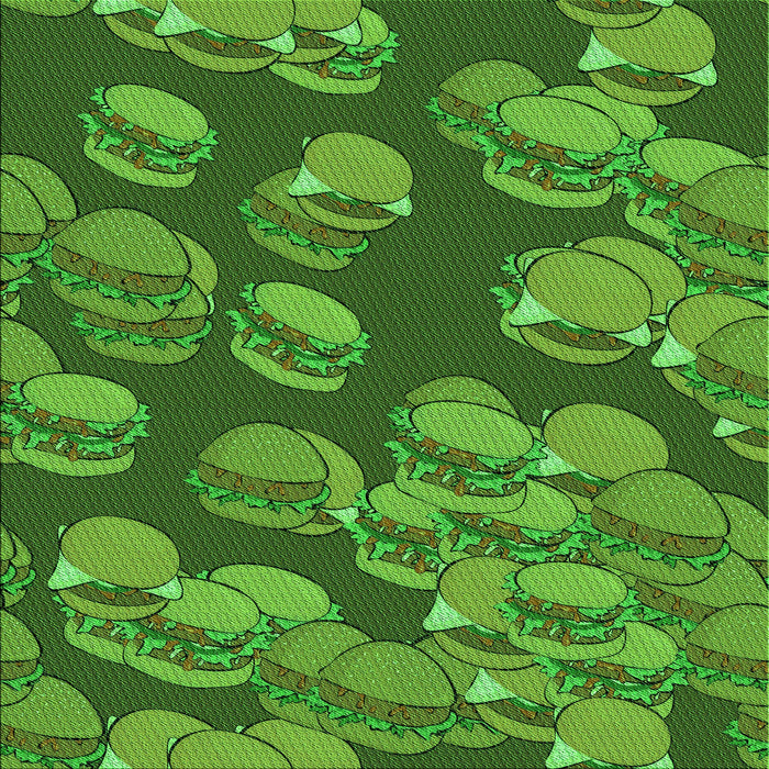 Round Patterned Green Rug, pat2924grn