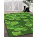 Machine Washable Transitional Green Rug in a Family Room, wshpat2924grn