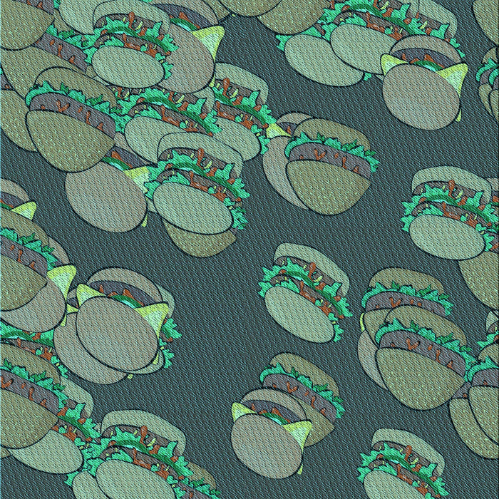 Patterned Emerald Green Rug, pat2924lblu