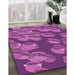 Patterned Dark Magenta Purple Rug in Family Room, pat2924pur