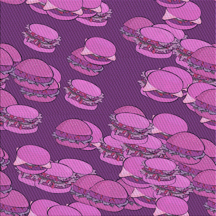 Round Patterned Dark Magenta Purple Rug, pat2924pur