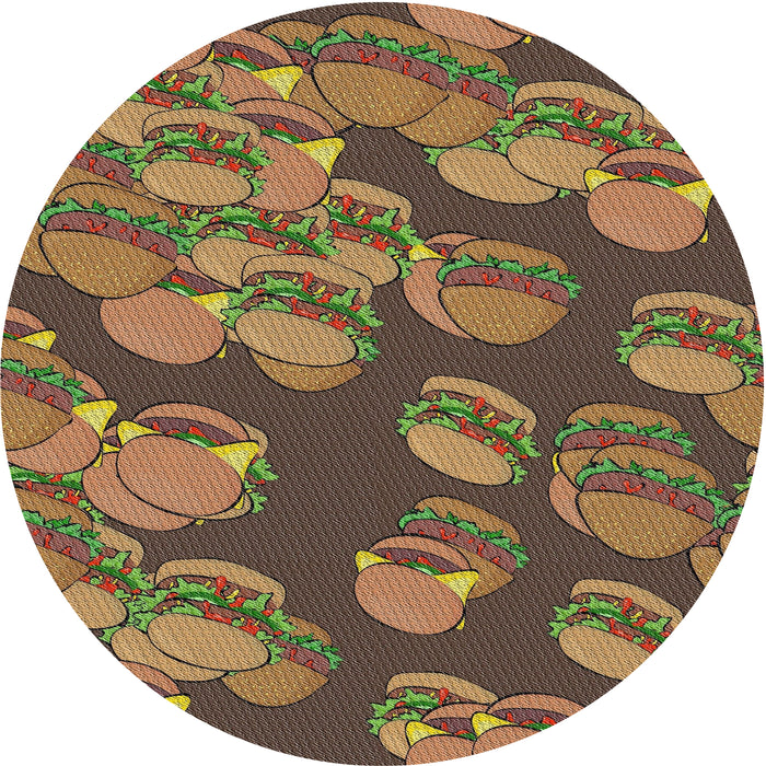 Sideview of Patterned Brown Novelty Rug, pat2924