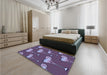 Patterned Plum Purple Rug in a Bedroom, pat2925blu