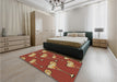 Patterned Orange Rug in a Bedroom, pat2925brn