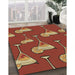 Patterned Orange Rug in Family Room, pat2925brn