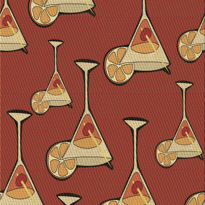 Patterned Orange Rug, pat2925brn