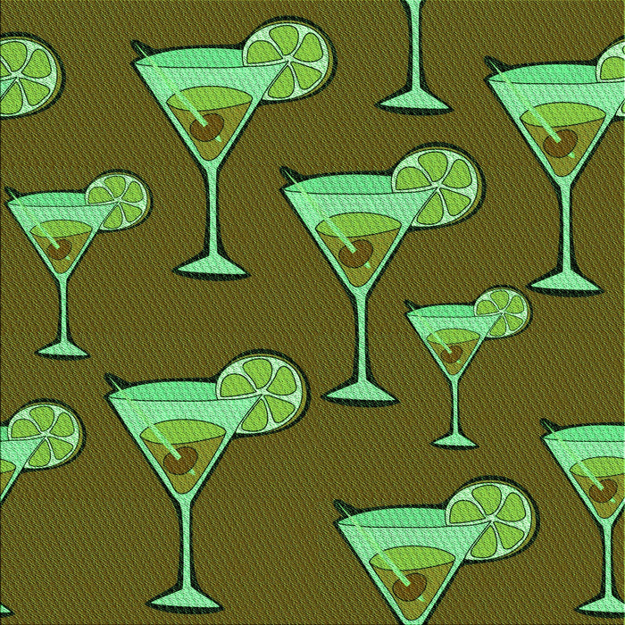 Round Machine Washable Transitional Green Rug, wshpat2925grn