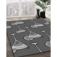 Patterned Gunmetal Gray Rug, pat2925gry