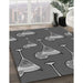 Patterned Gunmetal Gray Rug in Family Room, pat2925gry