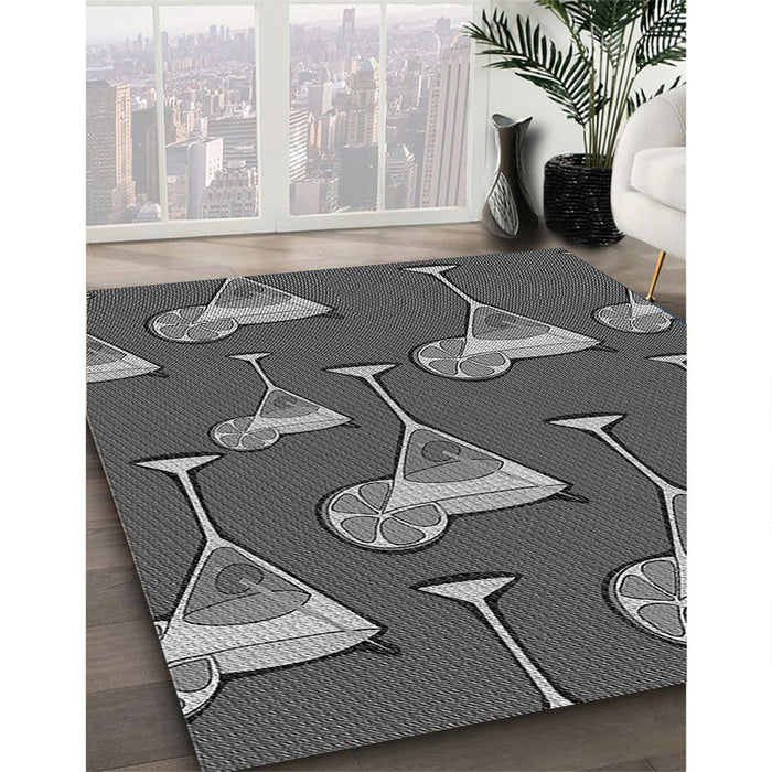 Machine Washable Transitional Gunmetal Gray Rug in a Family Room, wshpat2925gry