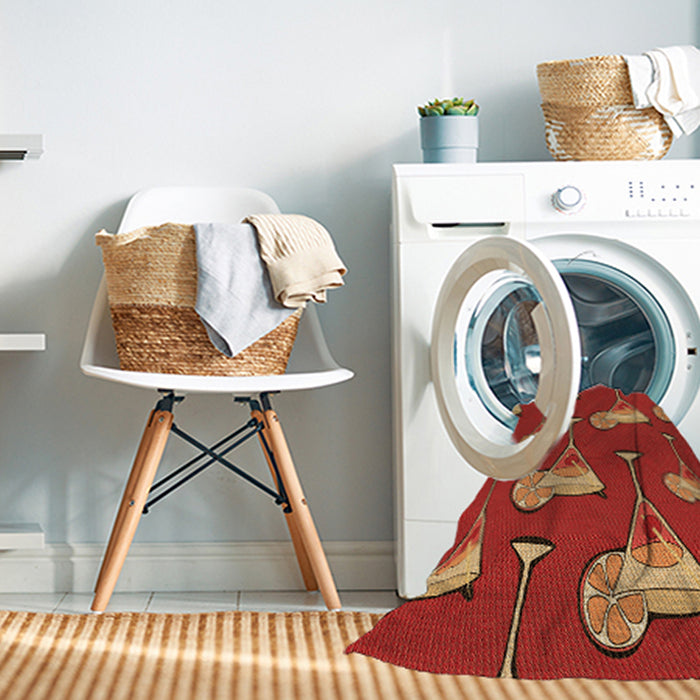 Machine Washable Transitional Orange Rug in a Washing Machine, wshpat2925org