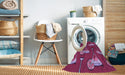 Machine Washable Transitional Crimson Red Rug in a Washing Machine, wshpat2925pur