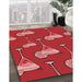 Machine Washable Transitional Red Rug in a Family Room, wshpat2925rd