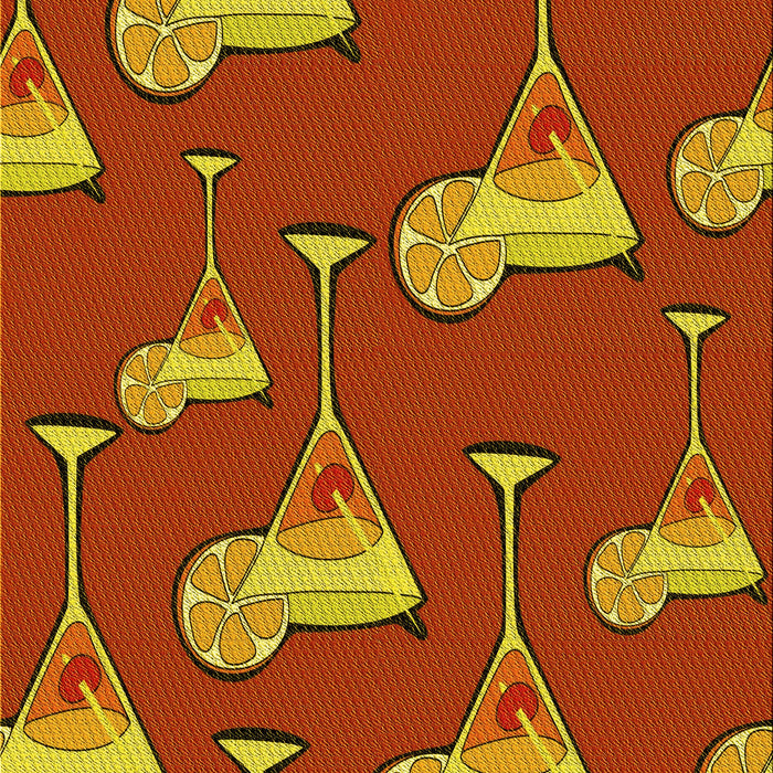 Patterned Orange Rug, pat2925yw