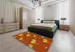 Patterned Orange Rug in a Bedroom, pat2925yw