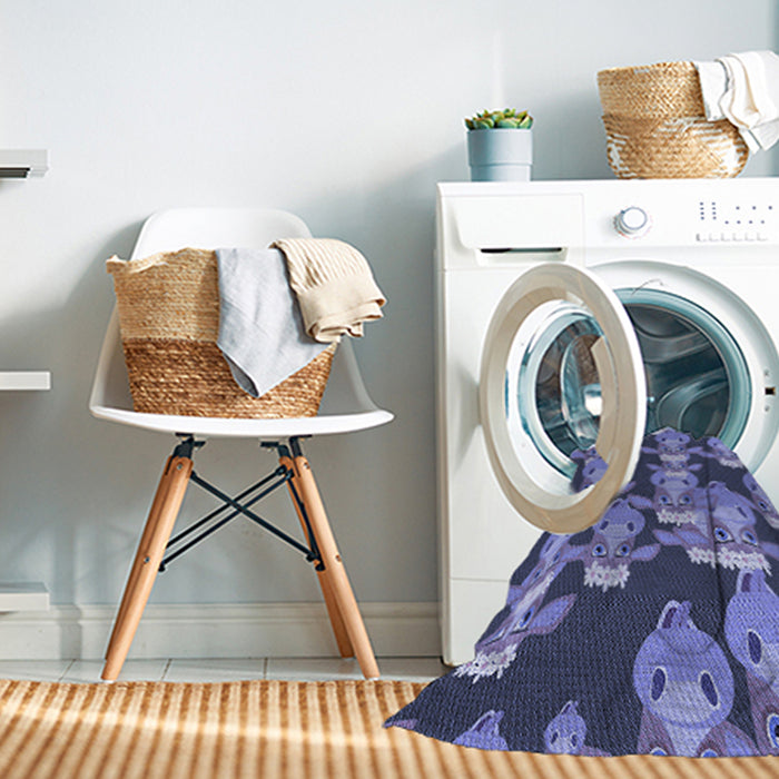 Machine Washable Transitional Purple Mimosa Purple Rug in a Washing Machine, wshpat2926blu