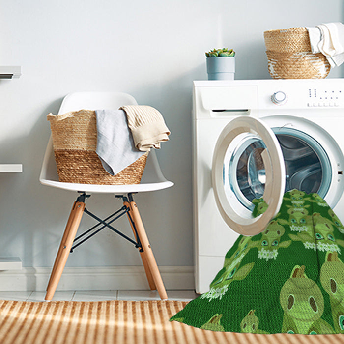 Machine Washable Transitional Green Rug in a Washing Machine, wshpat2926grn