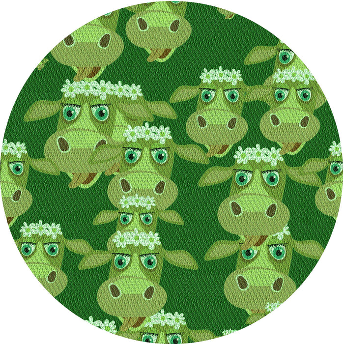 Square Machine Washable Transitional Green Rug in a Living Room, wshpat2926grn