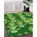 Machine Washable Transitional Green Rug in a Family Room, wshpat2926grn