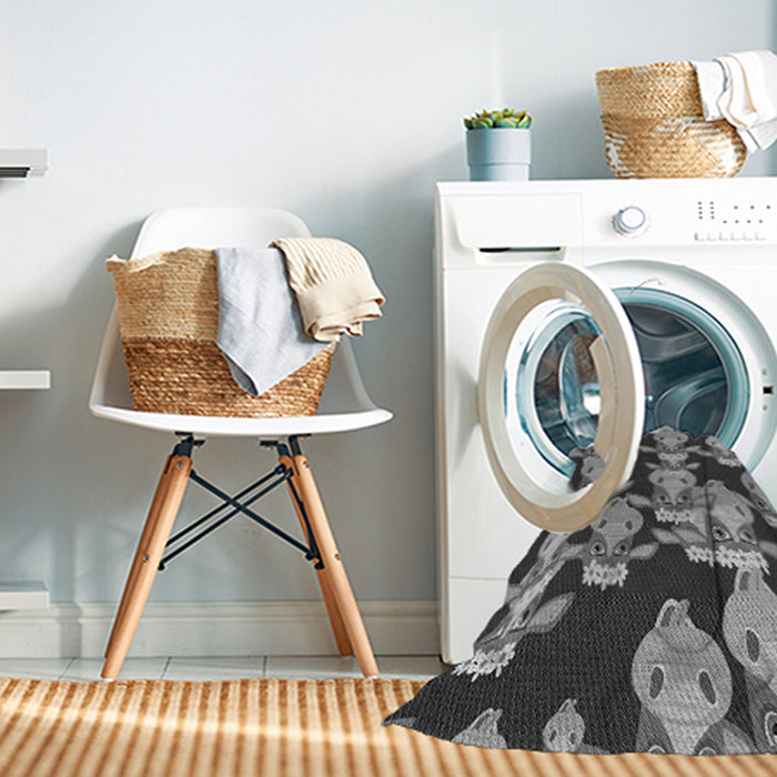 Machine Washable Transitional Black Rug in a Washing Machine, wshpat2926gry