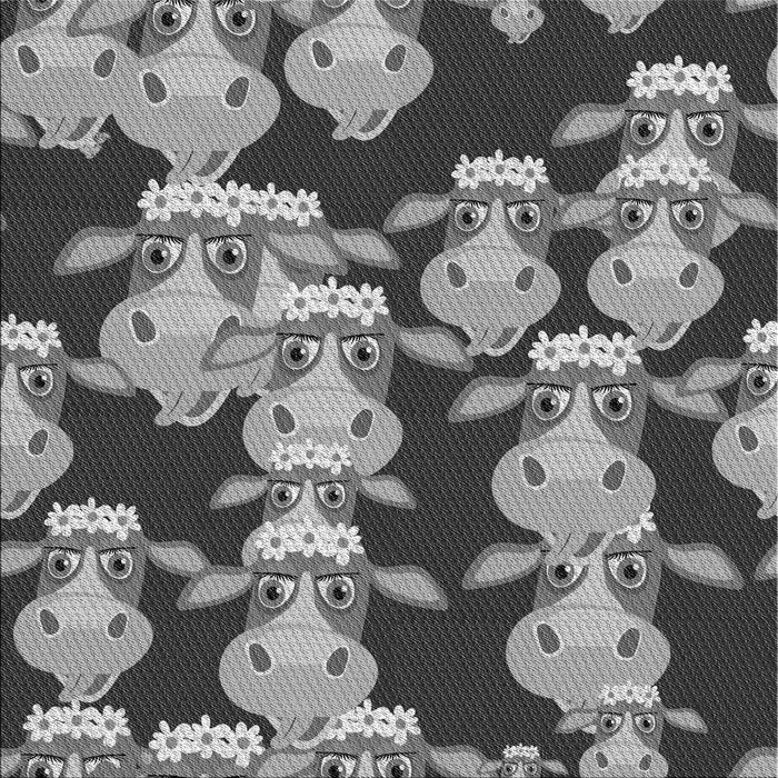 Round Patterned Black Rug, pat2926gry