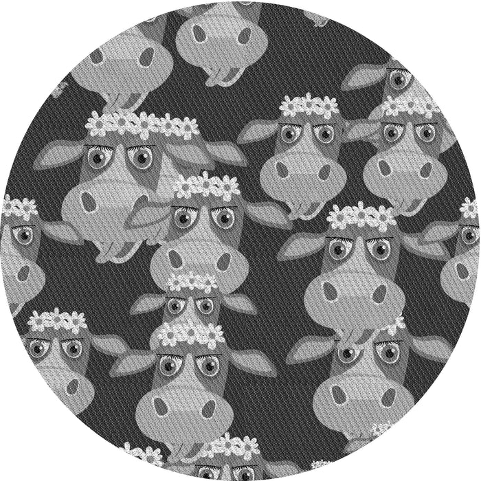 Square Patterned Black Rug, pat2926gry