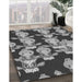 Machine Washable Transitional Black Rug in a Family Room, wshpat2926gry