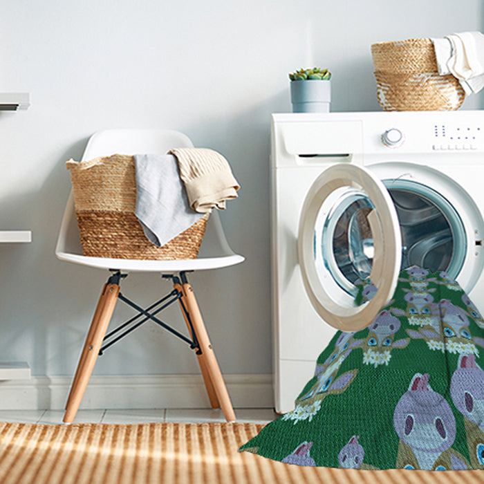 Machine Washable Transitional Deep-Sea Green Rug in a Washing Machine, wshpat2926lblu