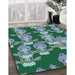 Machine Washable Transitional Deep-Sea Green Rug in a Family Room, wshpat2926lblu