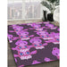 Machine Washable Transitional Dark Pink Rug in a Family Room, wshpat2926pur