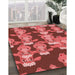 Machine Washable Transitional Red Rug in a Family Room, wshpat2926rd