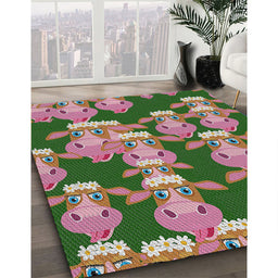 Machine Washable Transitional Chestnut Brown Rug in a Family Room, wshpat2926