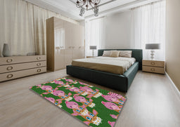 Patterned Chestnut Brown Novelty Rug in a Bedroom, pat2926