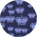 Square Patterned Midnight Blue Rug, pat2927blu