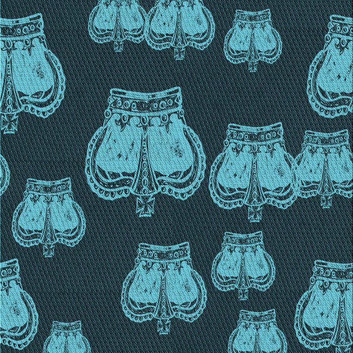 Patterned Dark Turquoise Green Rug, pat2927lblu