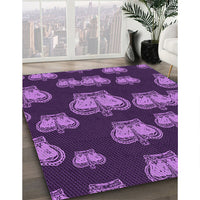 Patterned Dark Purple Rug, pat2927pur