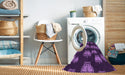 Machine Washable Transitional Dark Purple Rug in a Washing Machine, wshpat2927pur