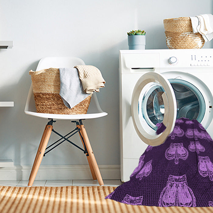 Machine Washable Transitional Dark Purple Rug in a Washing Machine, wshpat2927pur