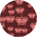 Square Patterned Maroon Red Rug, pat2927rd