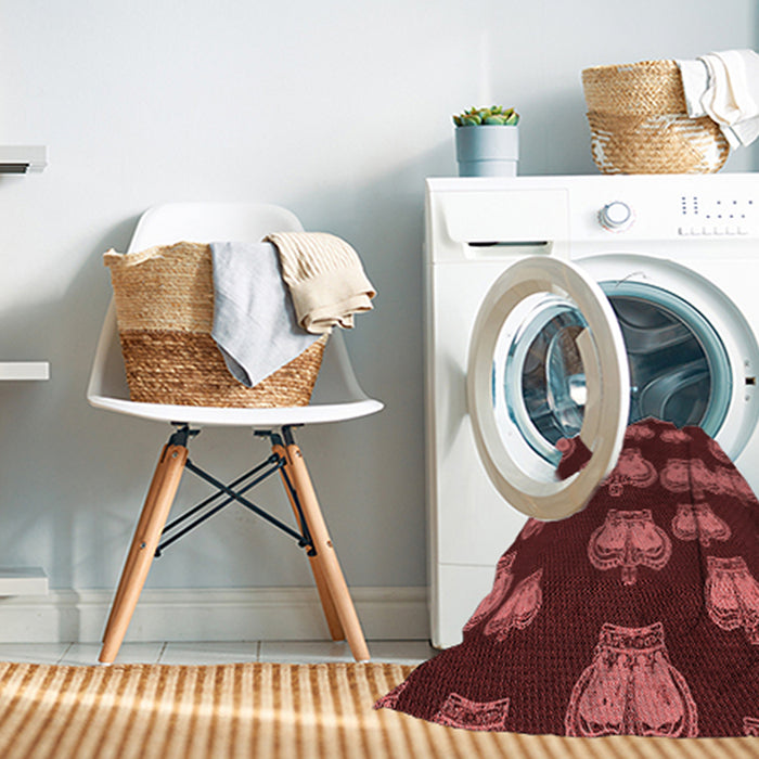 Machine Washable Transitional Maroon Red Rug in a Washing Machine, wshpat2927rd