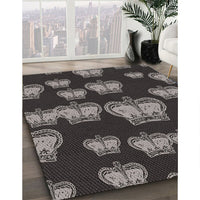 Patterned Mid Gray Novelty Rug, pat2927