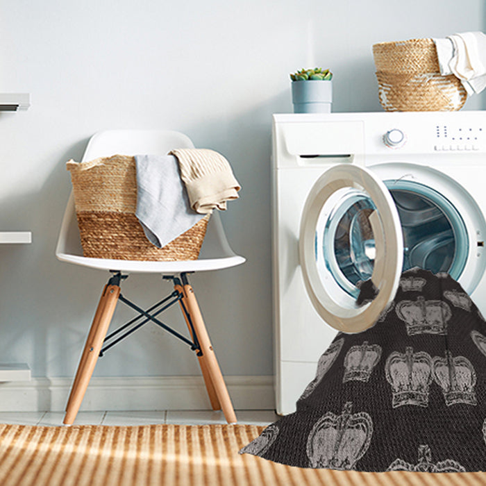 Machine Washable Transitional Midnight Gray Rug in a Washing Machine, wshpat2927