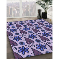 Patterned Blue Rug, pat2928blu
