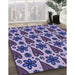 Patterned Blue Rug in Family Room, pat2928blu