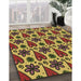 Machine Washable Transitional Red Brown Rug in a Family Room, wshpat2928brn