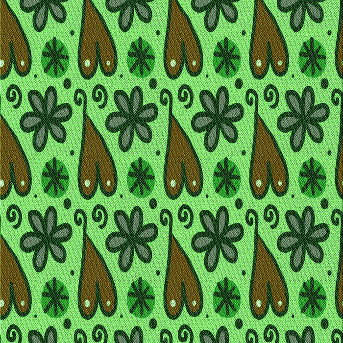 Patterned Dark Forest Green Rug, pat2928grn