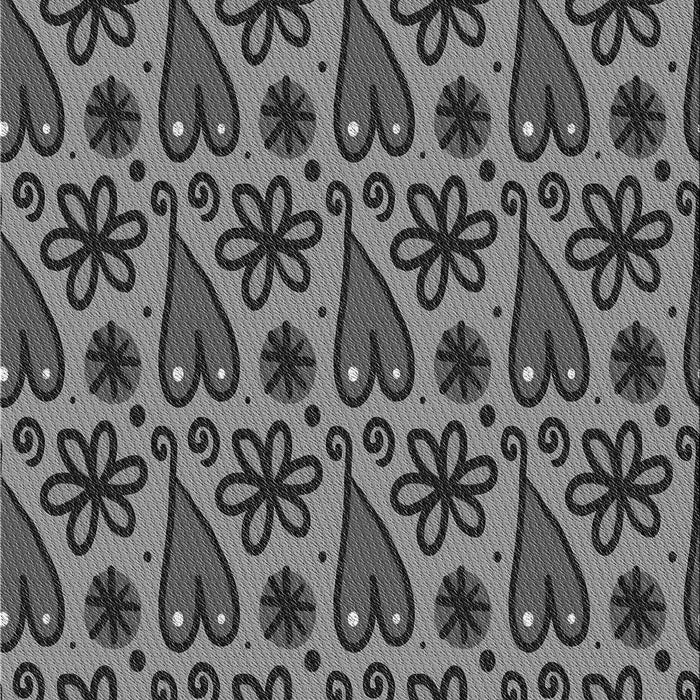 Patterned Black Rug, pat2928gry