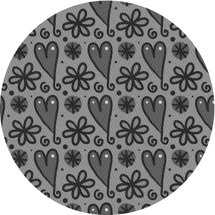 Square Patterned Black Rug, pat2928gry